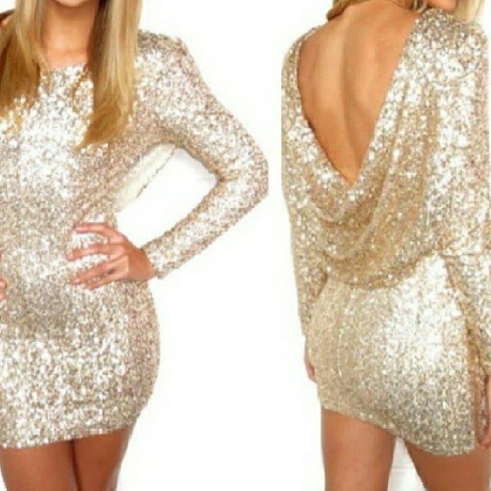 Low Back Golden Dress